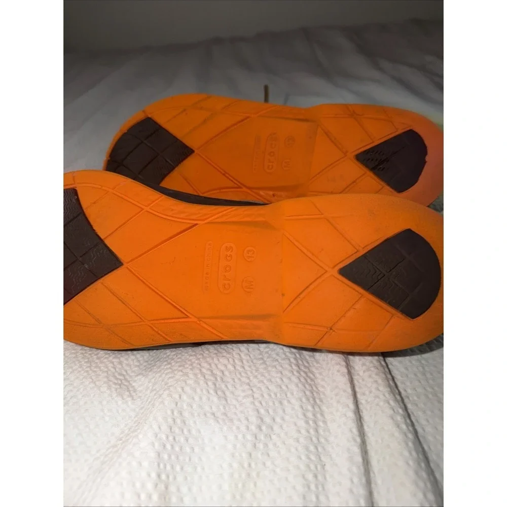 Crocs Mens Beach Line Slip On Boat Shoes Vented Brown/orange US 13